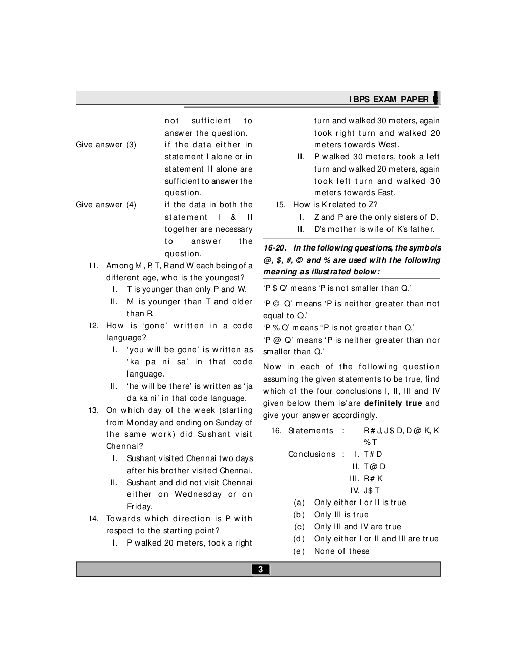 IBPS Specialist Officers Unsolved Previous Year Question Papers 2011-12 - Page 4