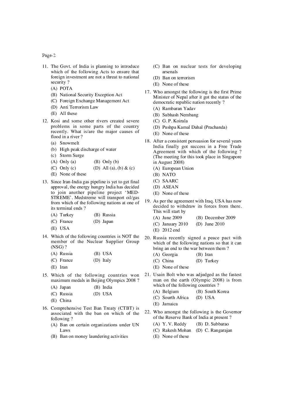 Associate Bank Of SBI Clerk Solved Paper 2009 - Page 3