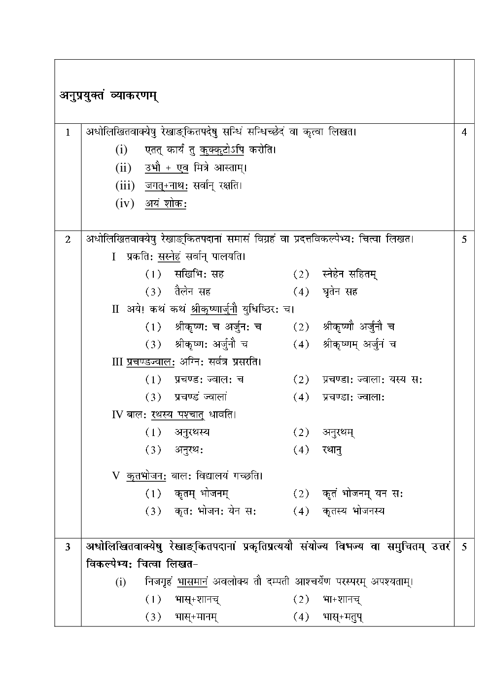 CBSE Class 10 Sanskrit SA II Sample Question Paper - Page 5