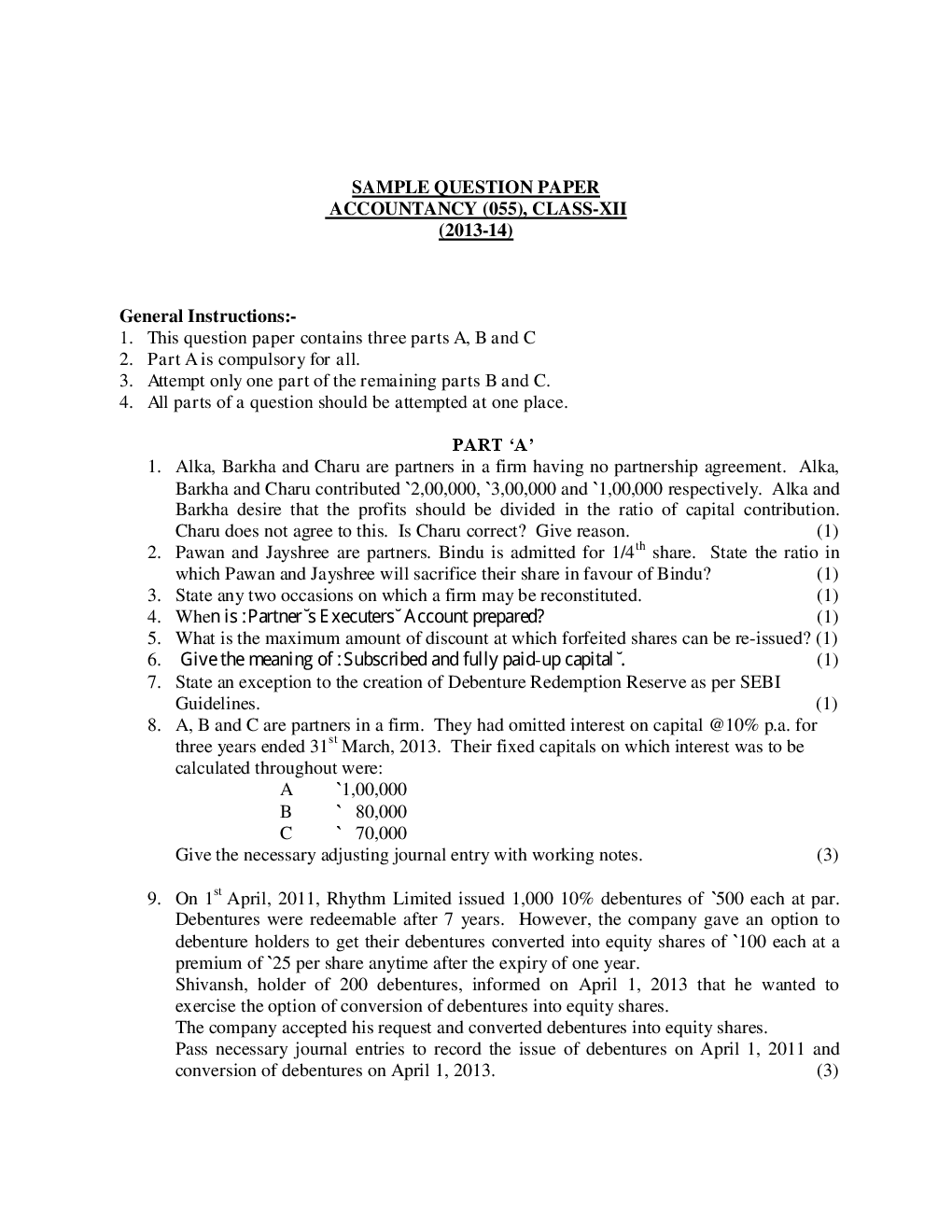 CBSE Sample Question Papers Accountancy With Solutions Class 12 - Page 2