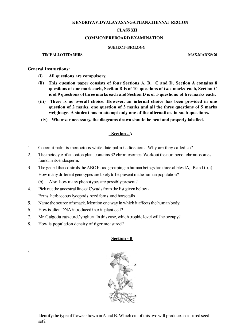 CBSE Sample Question Papers Biology With Solutions Class 12 - Page 2