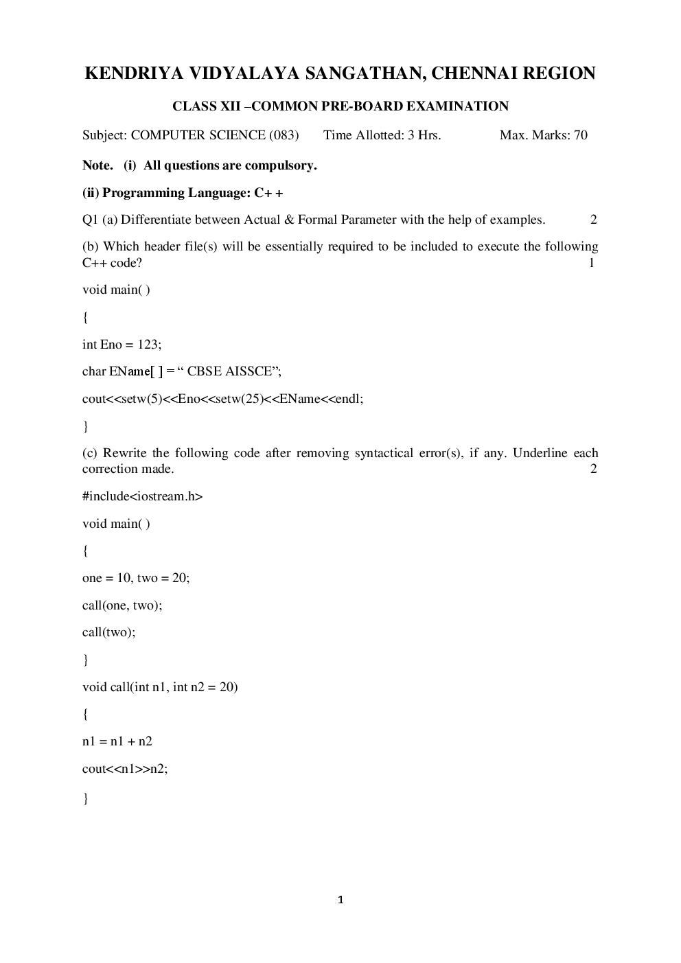 CBSE Sample Question Papers Computer Science With Solutions Class 12 - Page 2