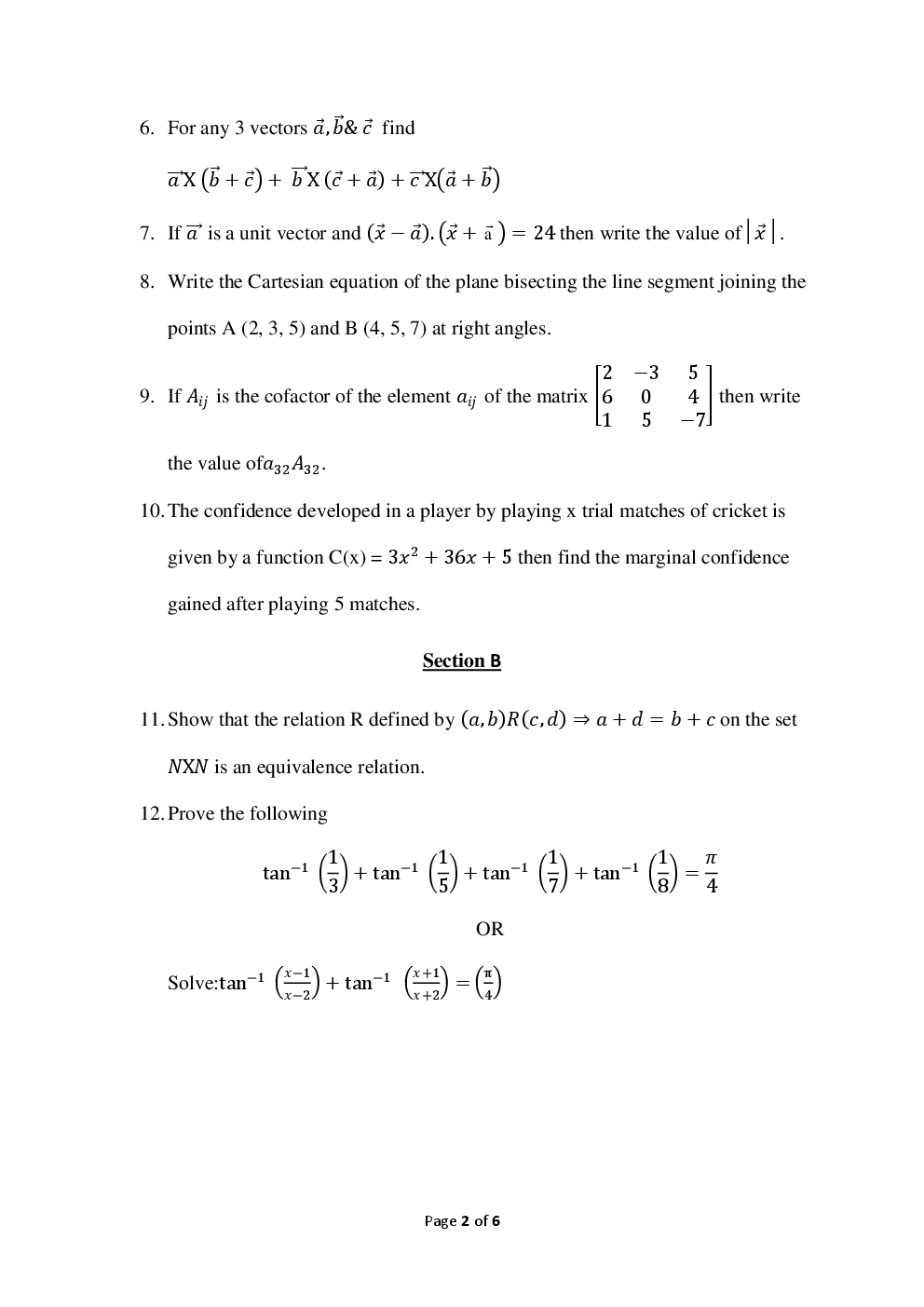 CBSE Sample Question Papers Mathematics With Solutions Class 12 - Page 3