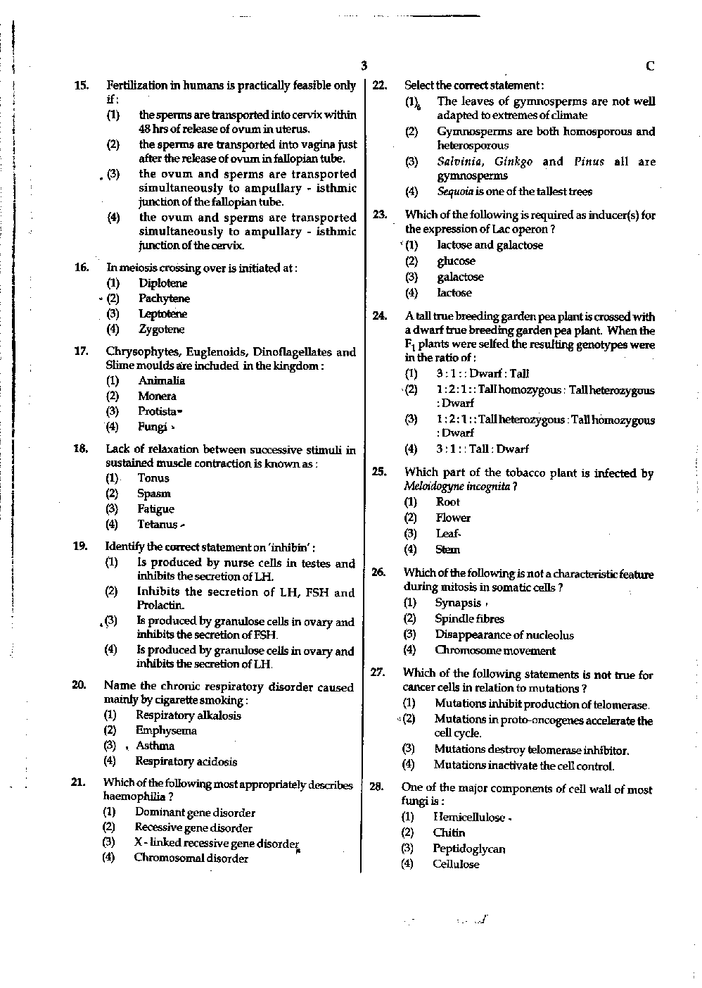 AIPMT Solved Question Paper-Code-C-R-Y 2016 - Page 4