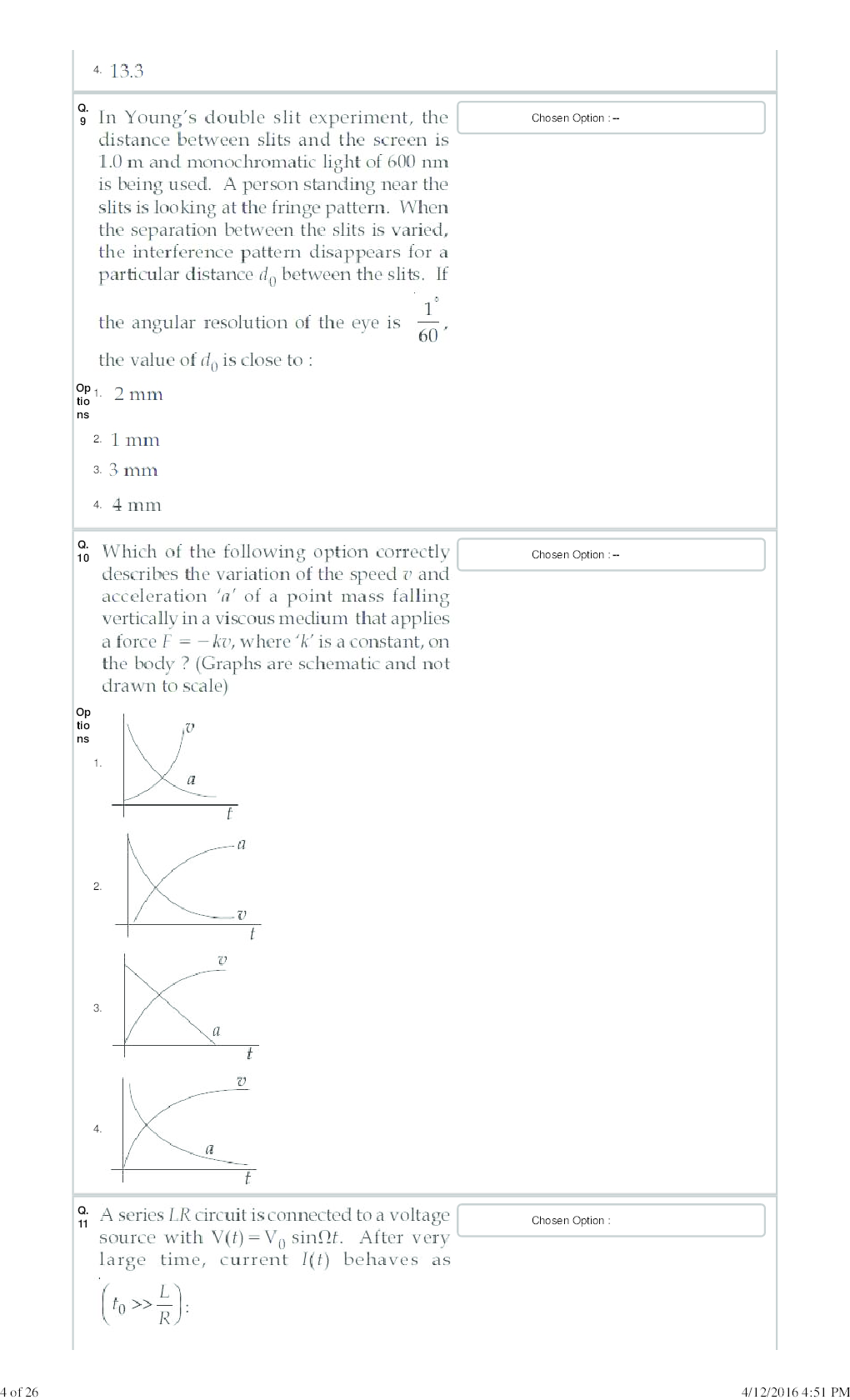 JEE MAIN 2016 Online CBT Paper With Solutions (09-Apr-2016) - Page 5