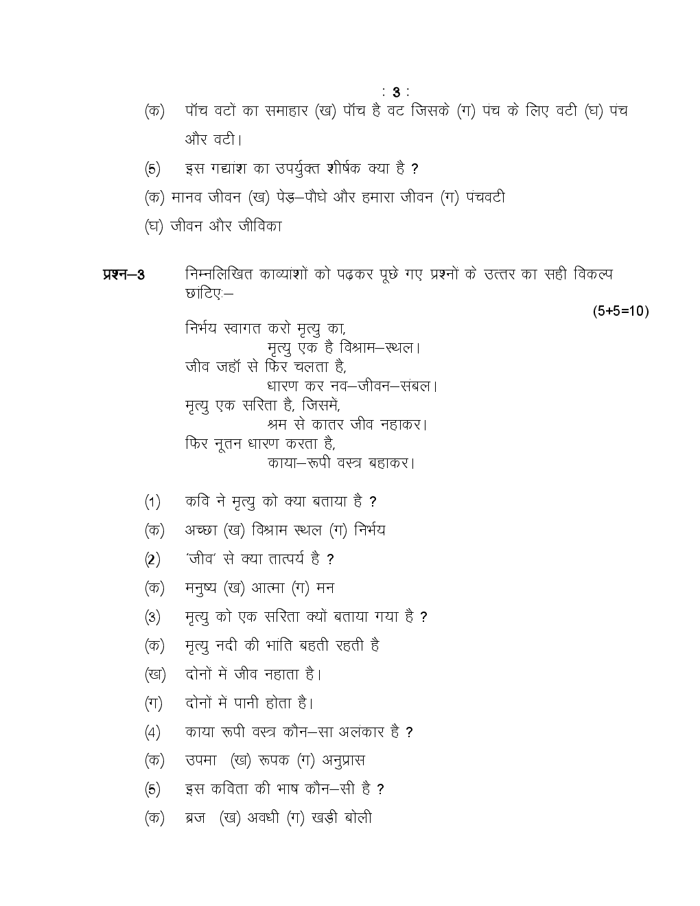 Cbse Class 9 Hindi SA II Sample Question Paper - Page 4