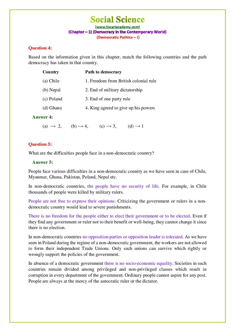 NCERT Civics Textbook Solutions for Class 9th - Page 3