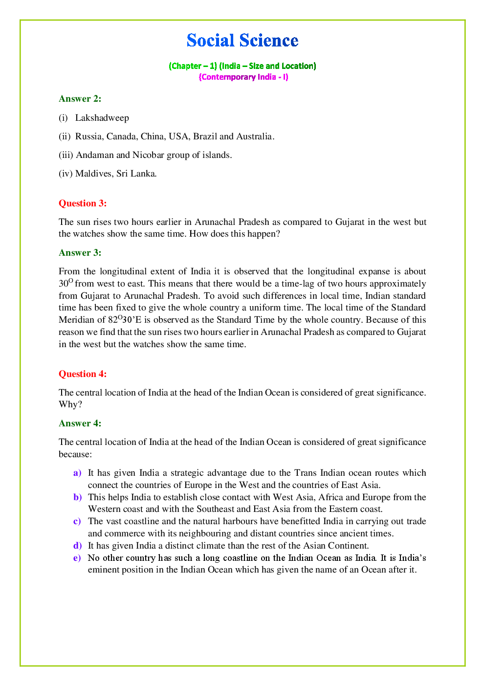 NCERT Geography Textbook Solutions for Class 9th - Page 3
