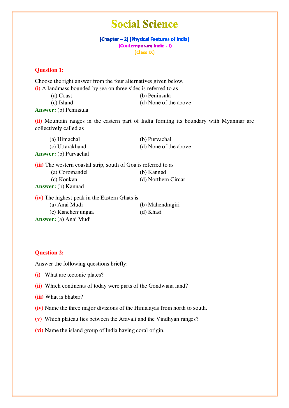 NCERT Geography Textbook Solutions for Class 9th - Page 4