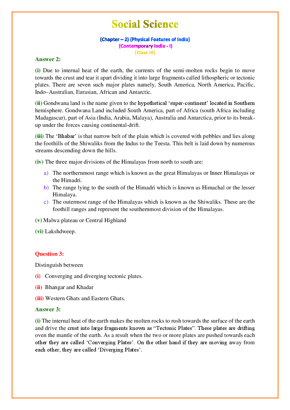 NCERT Geography Textbook Solutions for Class 9th - Page 5