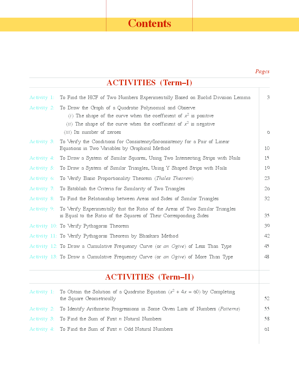 Comprehensive Activities Mathematics and Project Class 10th New 2013 - Page 3
