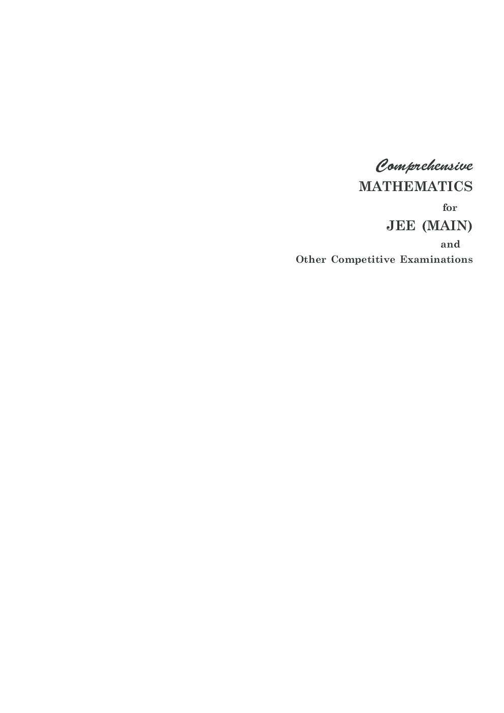 Comprehensive Mathematics for JEE (Main) and other Competitive Examination - Page 2