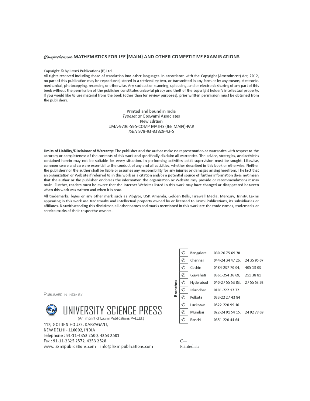 Comprehensive Mathematics for JEE (Main) and other Competitive Examination - Page 4