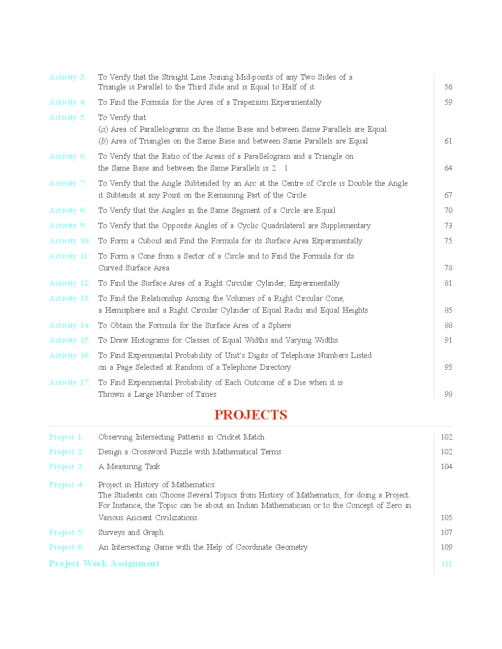 Comprehensive Mathematics Activities And Projects Class 9th  - Page 5