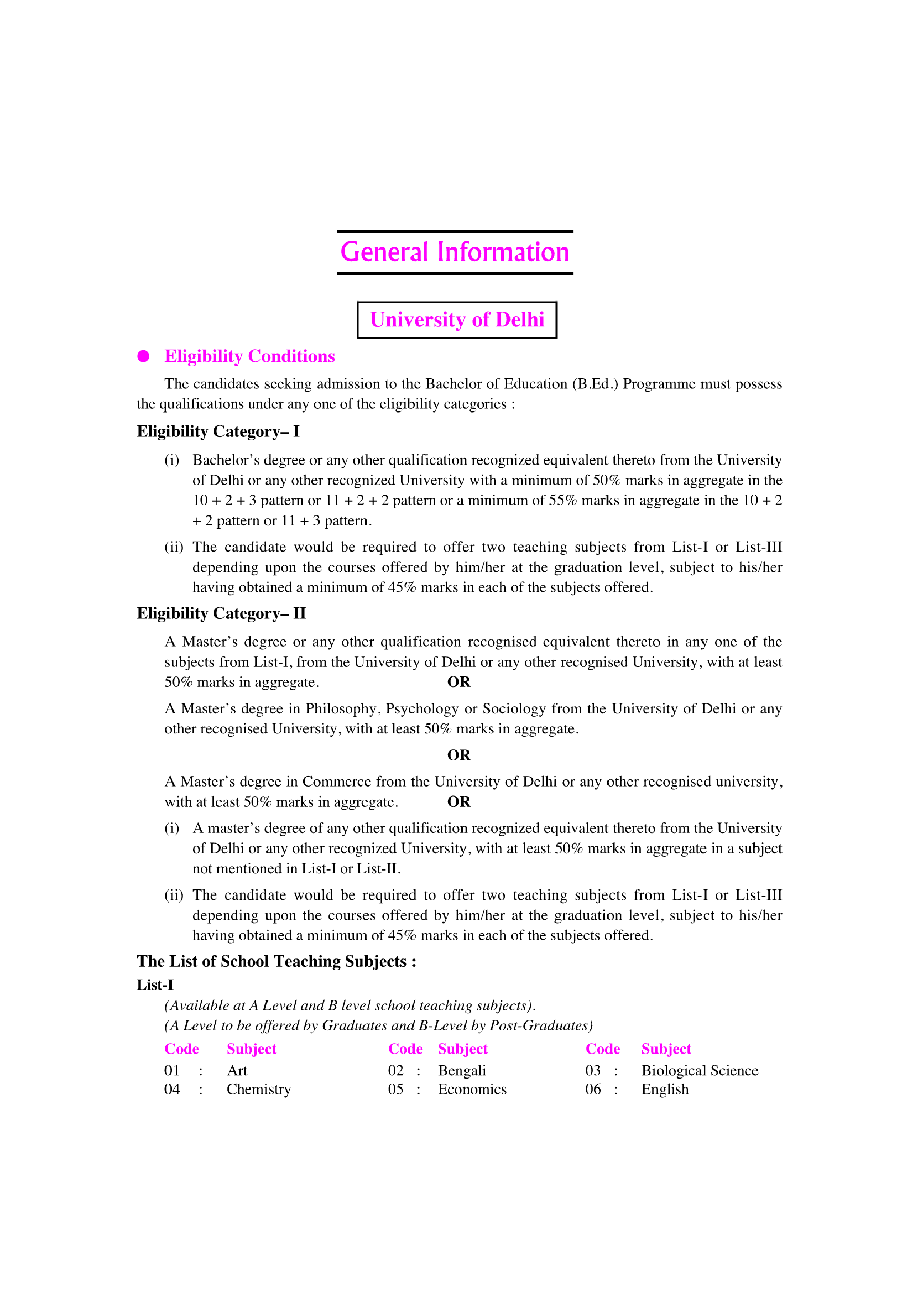 Delhi B.Ed. Entrance Exam - Page 5