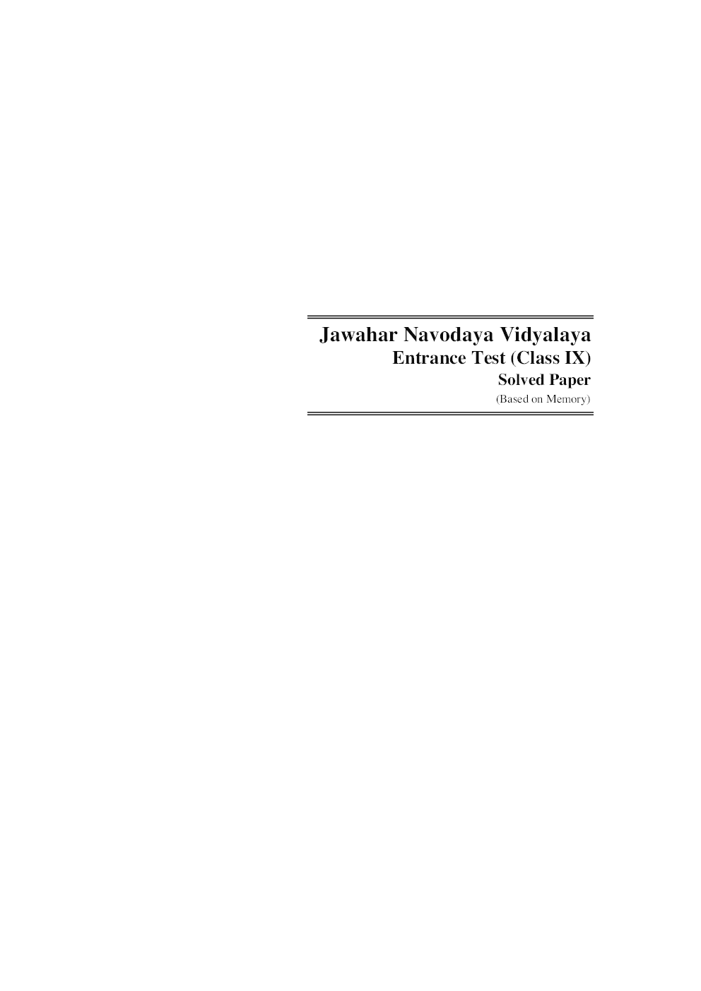 Jawahar Navodaya Vidyalaya Entrance Test Solved Papers Class 9th - Page 4