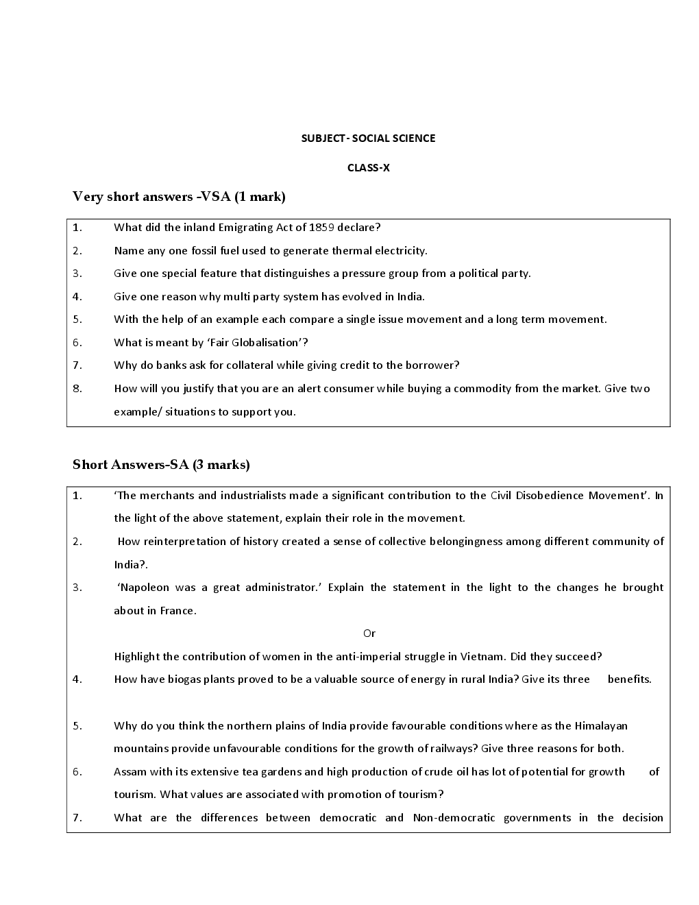 CBSE SOLVED QUESTION PAPERS FOR CLASS 10 SOCIAL SCIENCE TERM 2 2010-2015 - Page 2