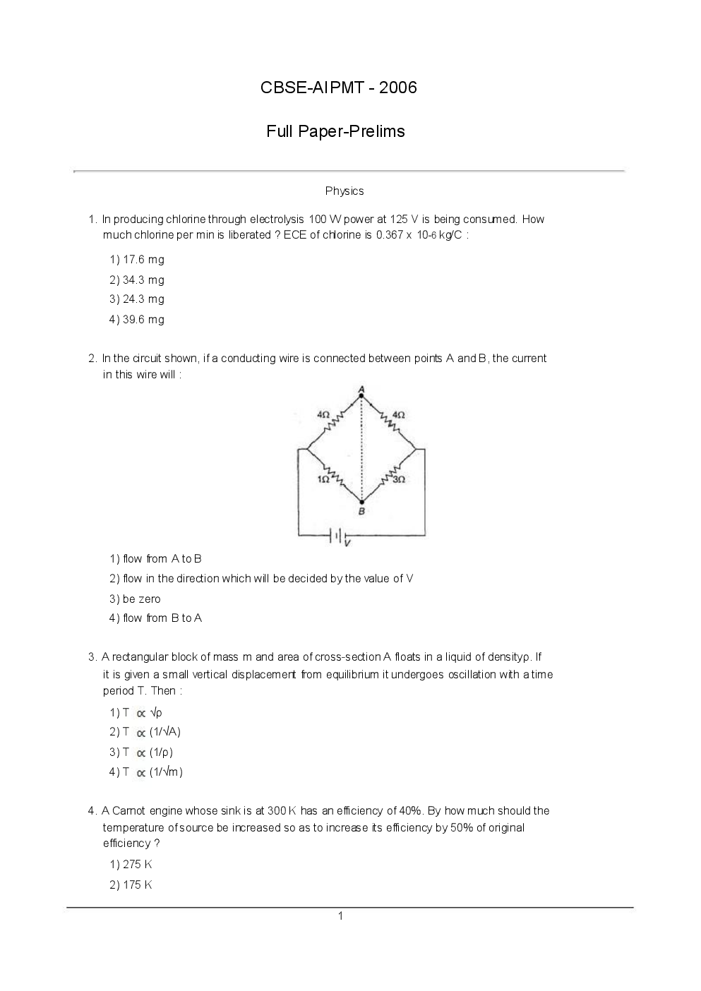 AIPMT Previous Year Solved Question Papers I 2006 - Page 3