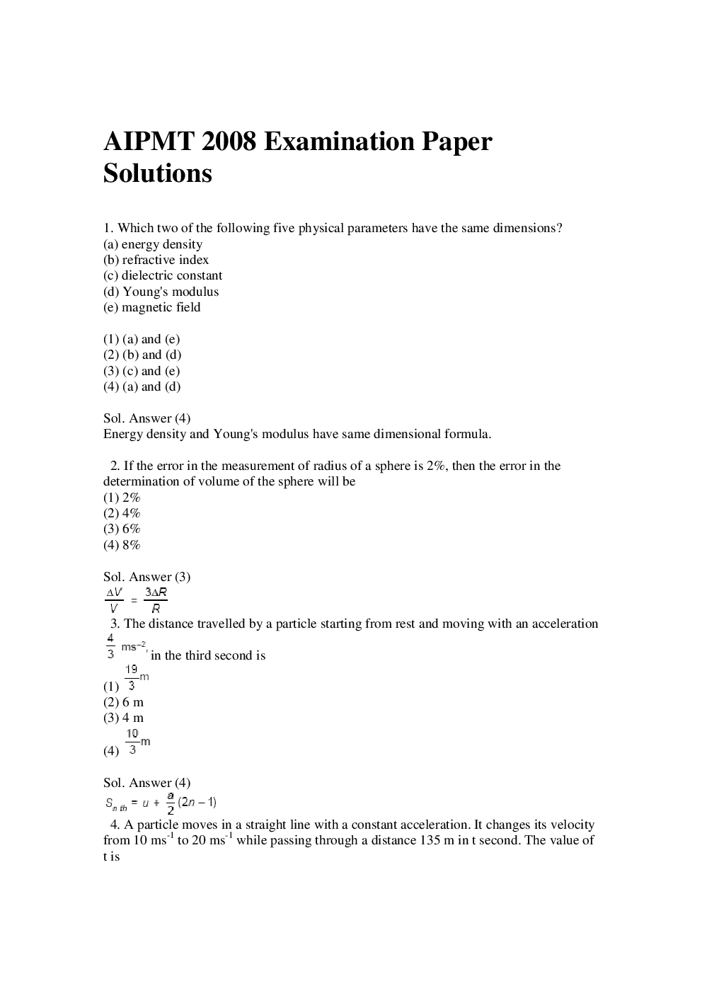 AIPMT Previous Year Solved Question Papers I And II 2008 - Page 3