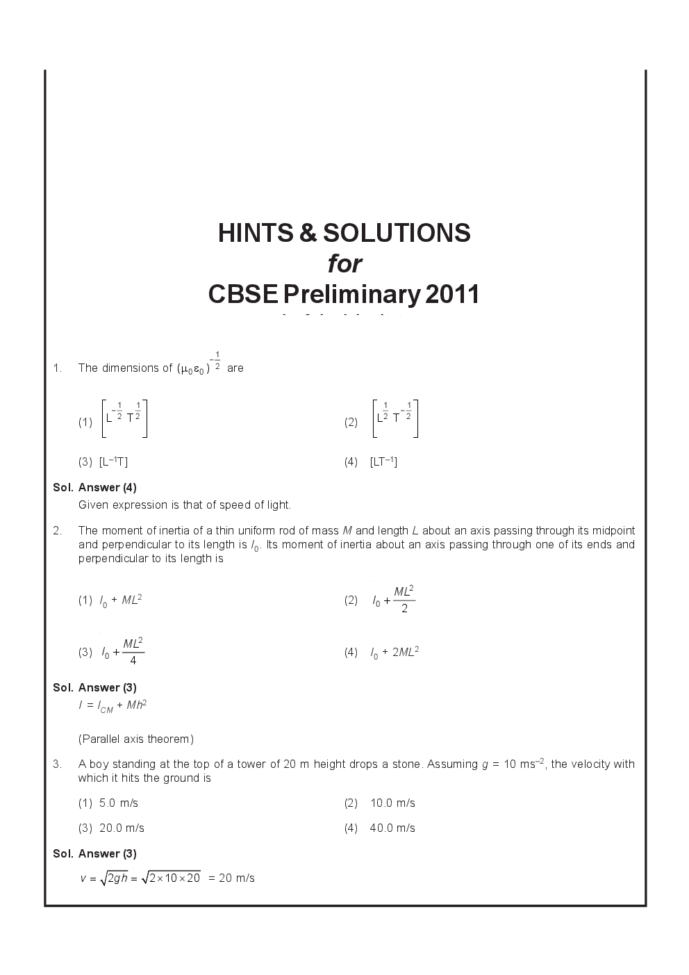 AIPMT Previous Year Solved Question Papers I And II 2011 - Page 3