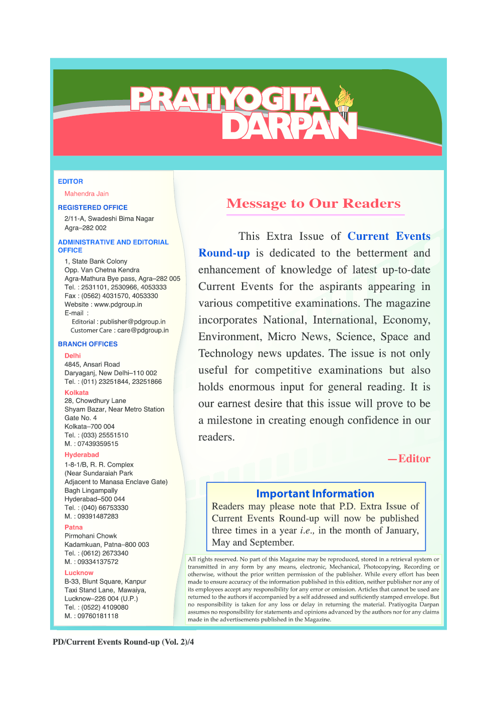 Pratiyogita Darpan Current Events Round Up Volume I - Page 4