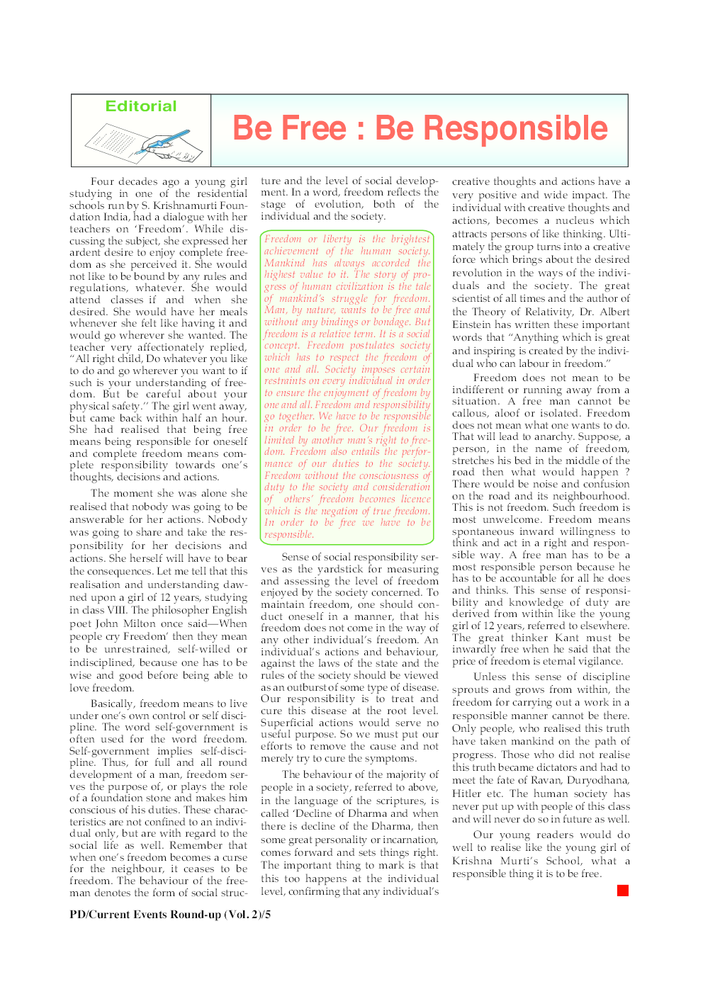Pratiyogita Darpan Current Events Round Up Volume I - Page 5