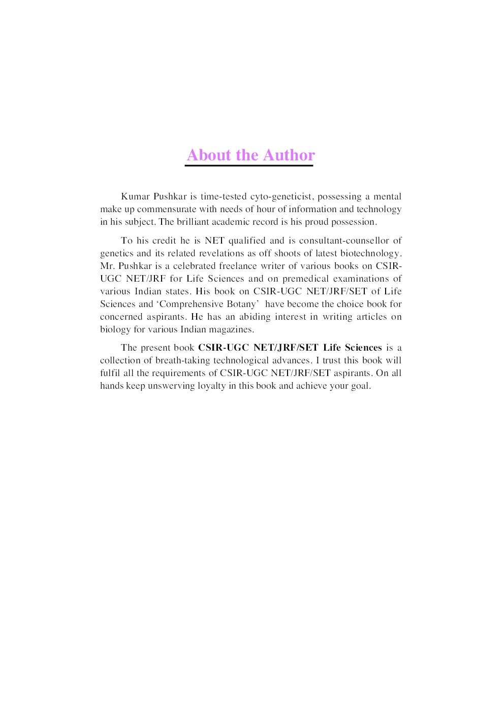 CSIR-UGC NET/JRF/SET Life Sciences - Page 4