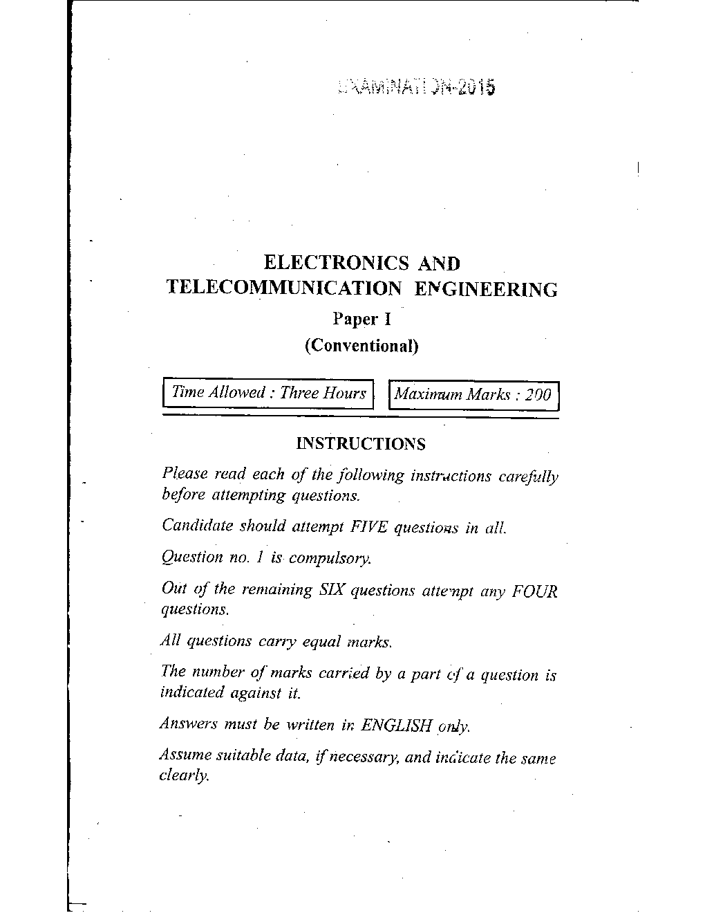 IES Unsolved Conventional Papers For Electronics & Communication  Engineering  2005-2015 - Page 2
