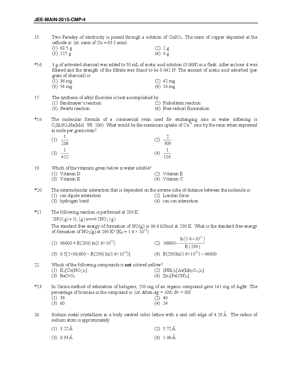 JEE-Main Solved Question Papers (Physics,Chemistry,Maths) 2013-2015 - Page 4