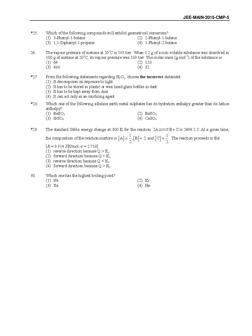 JEE-Main Solved Question Papers (Physics,Chemistry,Maths) 2013-2015 - Page 5