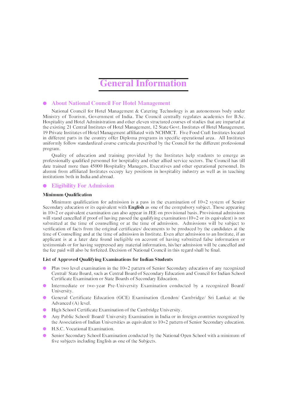 संयुक्त प्रवेश परीक्षा होटल मैनेजमेंट - Page 5