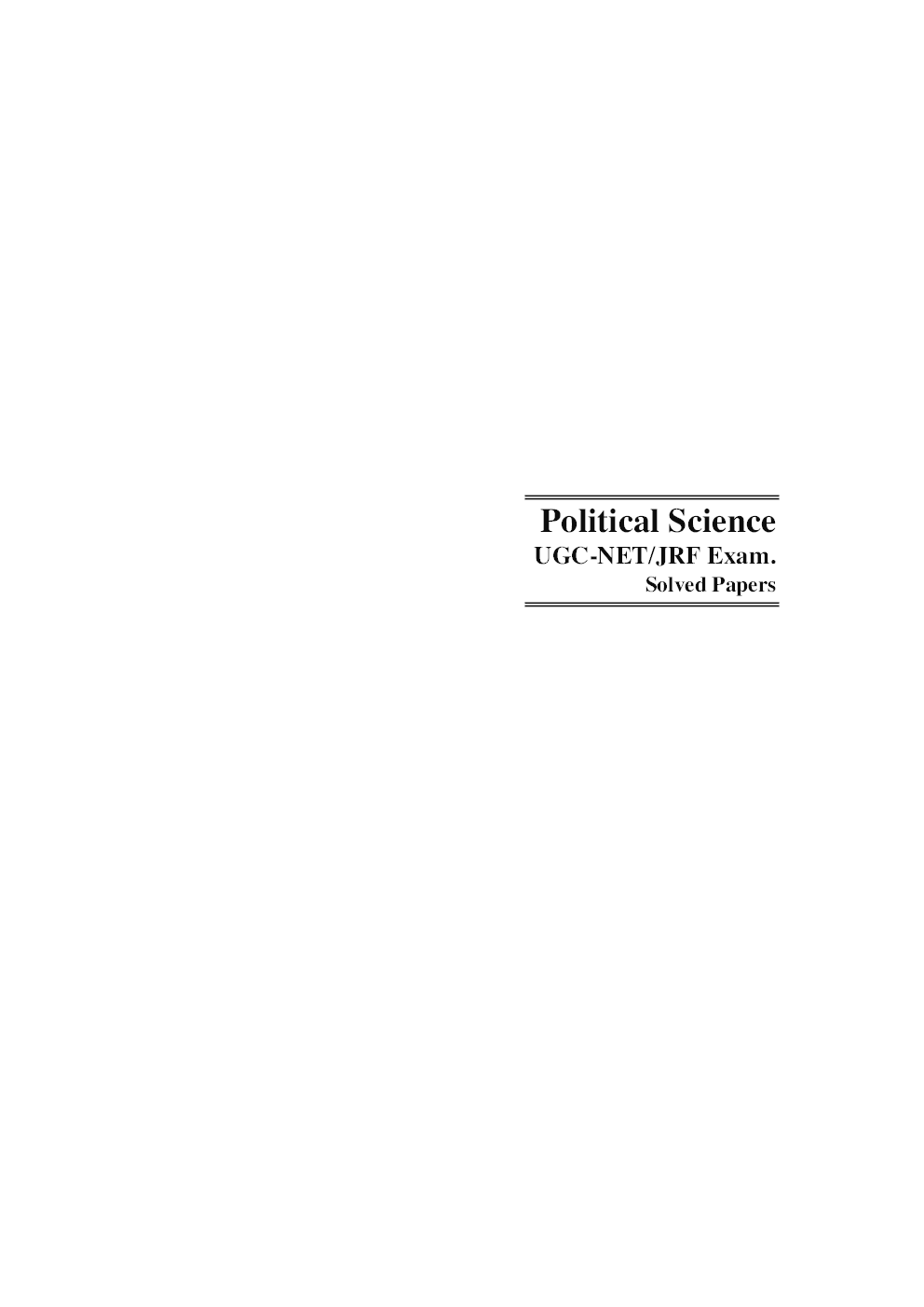 UGC NET/JRF Exam. Solved Papers Political Science - Page 4