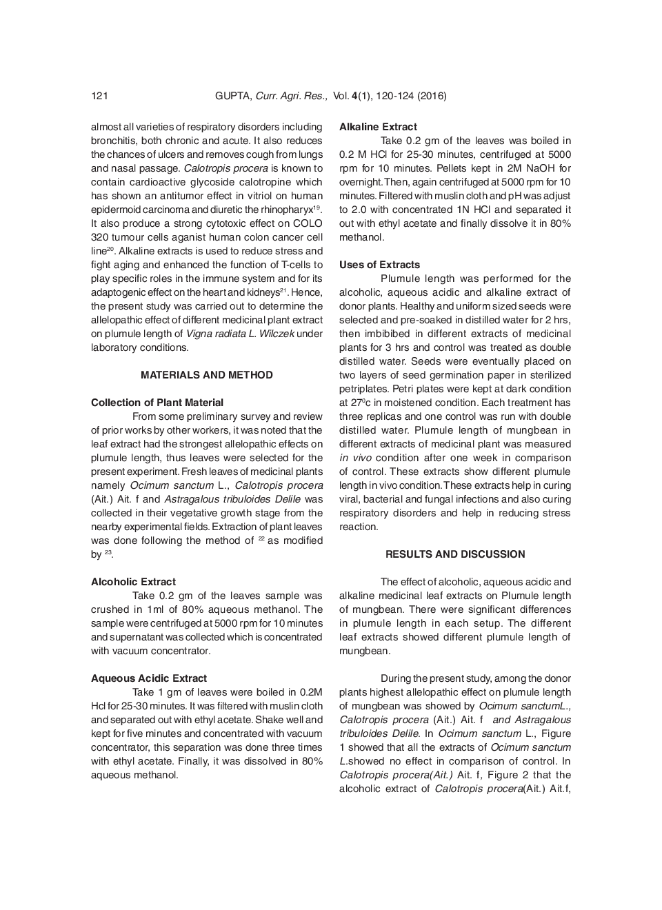 Allelopathic Effect Of Extracts Of Medicinal Plants On Mungbean In Vivo Conditions - Page 3