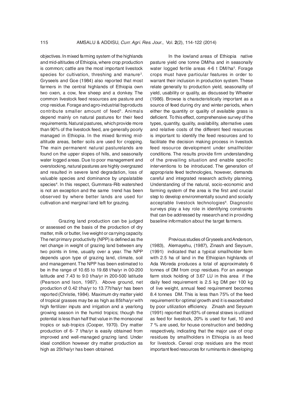 Assessment Of Grazing Land And Livestock Feed Balance In Gummara-Rib Watershed, Ethiopia - Page 3