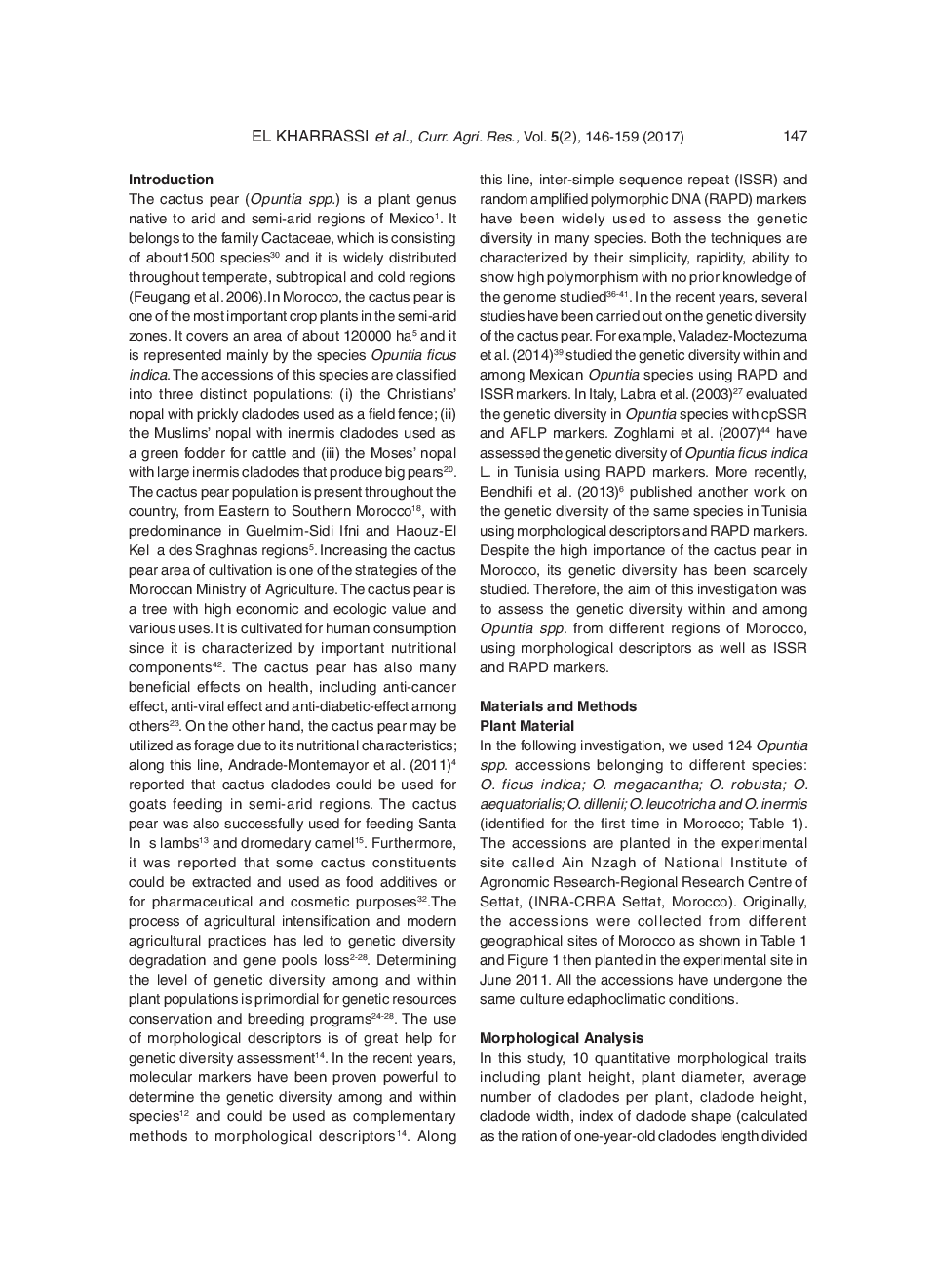Characterization Of Genetic Diversity Of Cactus Species (Opuntia Spp.) In Morocco By Morphological Traits And Molecular Markers - Page 3