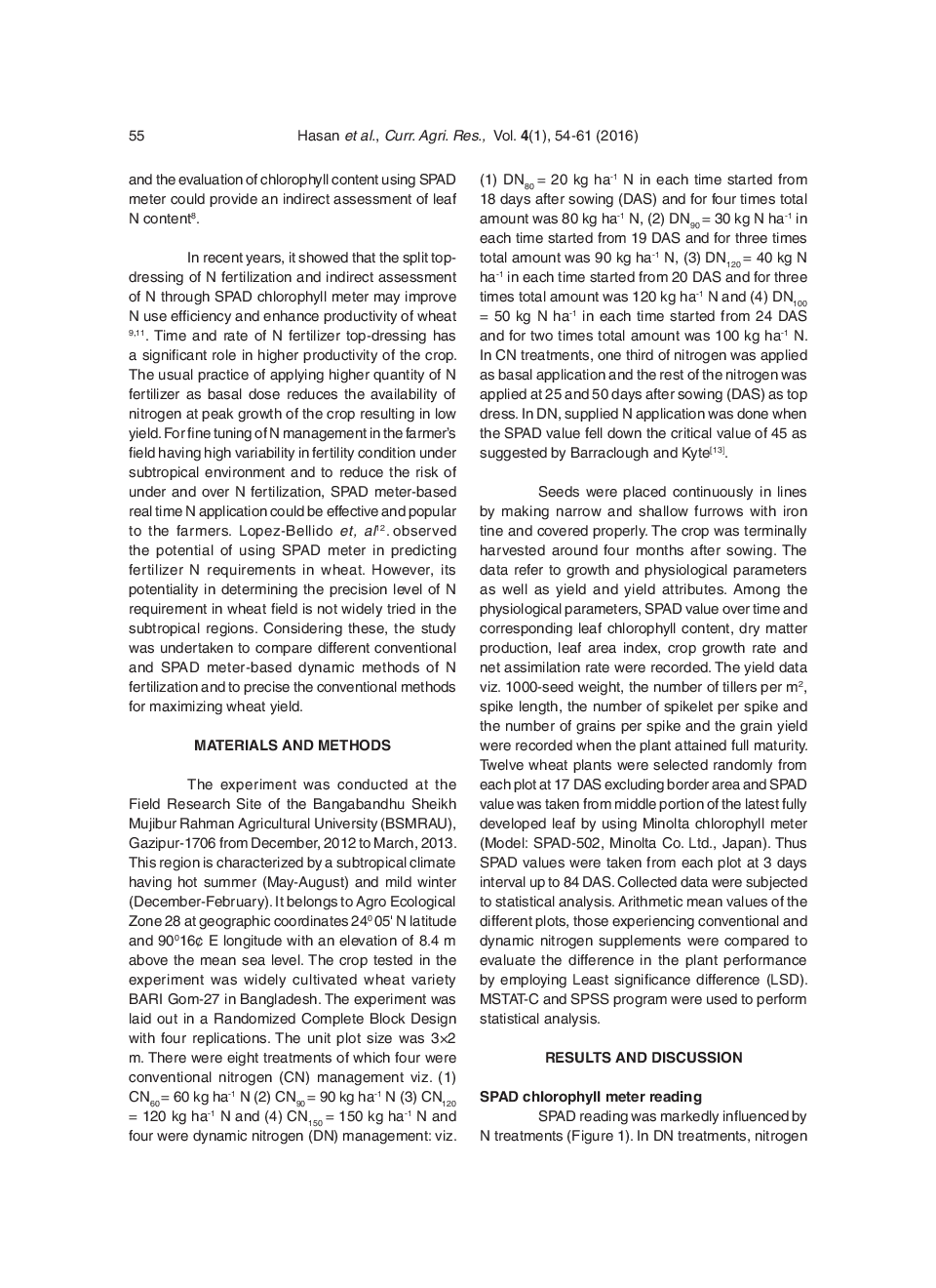 Chlorophyll Meter-Based Dynamic Nitrogen Management In Wheat (Triticum Aestivum L.) Under Subtropical Environment - Page 3