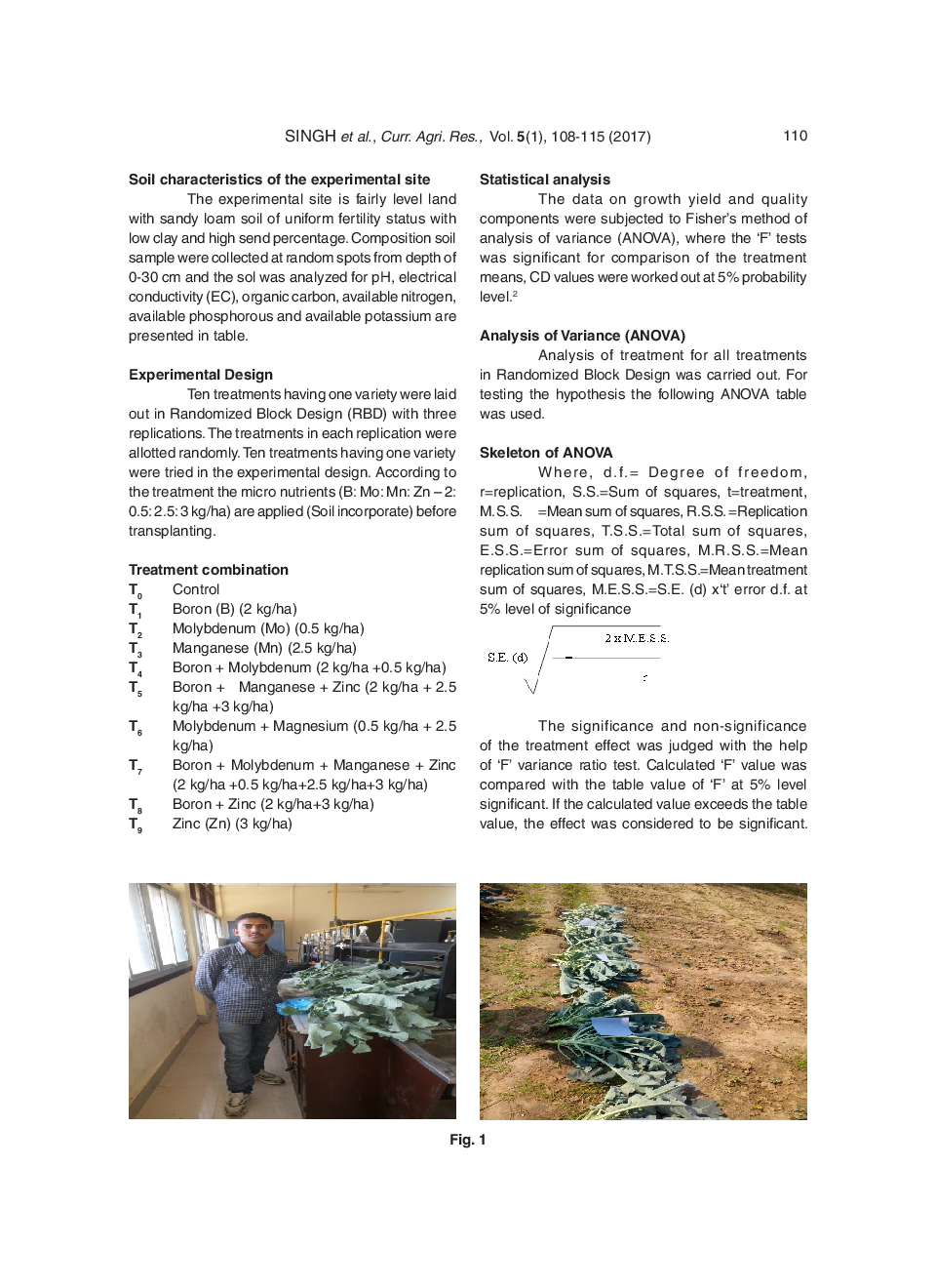 Effect Of Different Micronutrients On PlantGrowth, Yield And Flower Bud Quality Of Broccoli (Brassica Oleracea Var. Italica) - Page 4