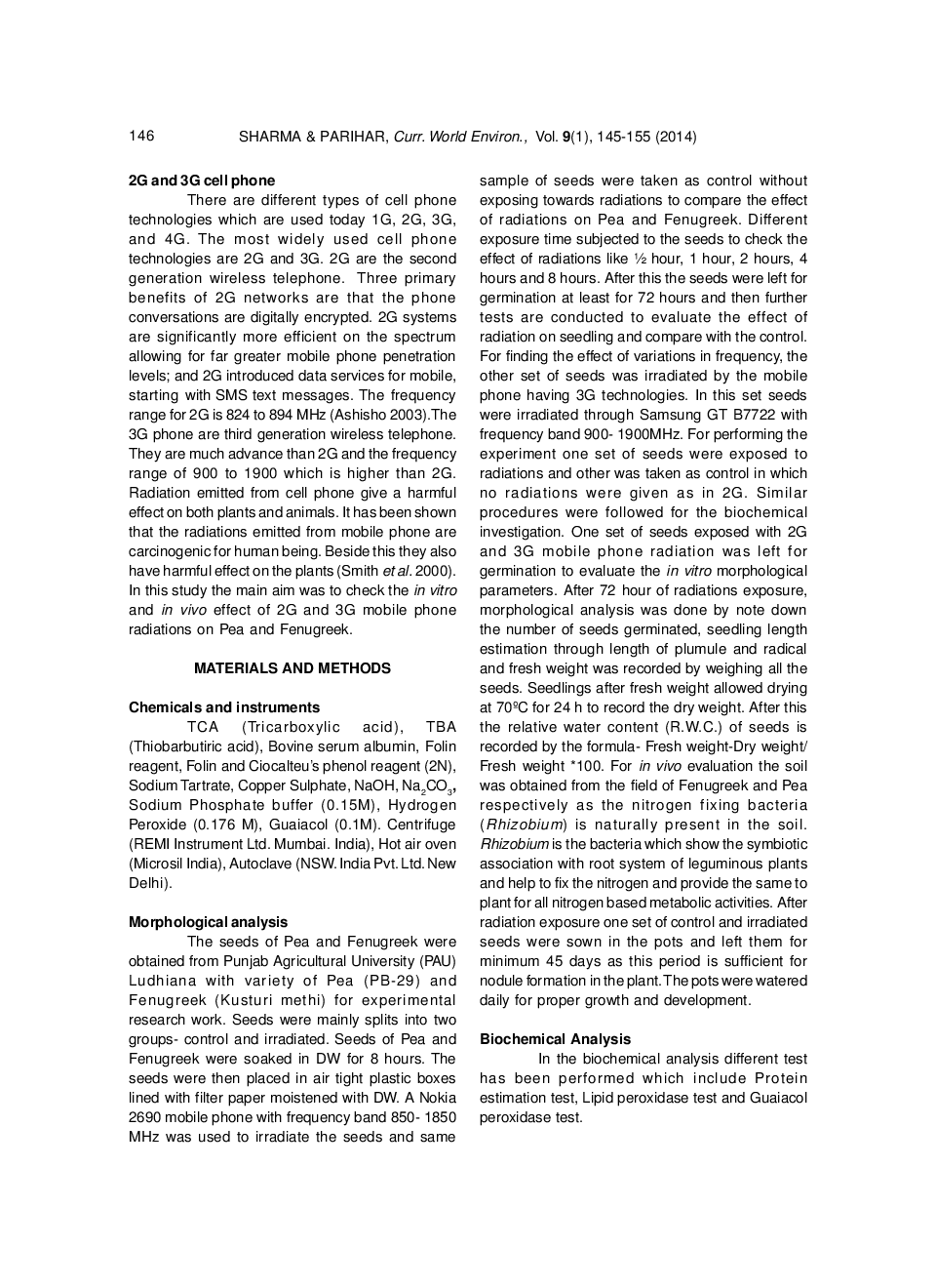 Effect Of Mobile Phone Radiation On Nodule Formation In The Leguminous Plants - Page 3