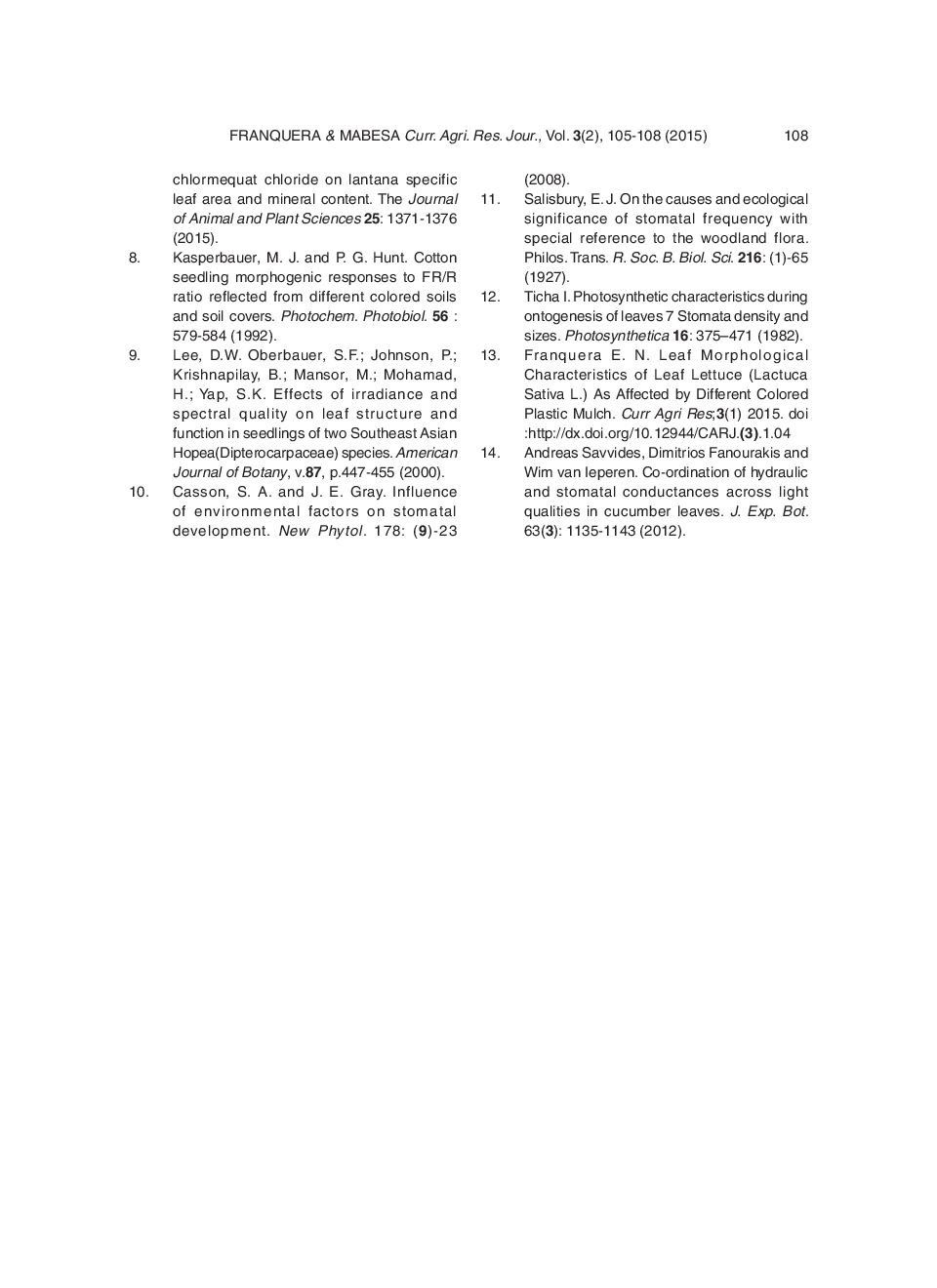 Effect Of Plastic Mulch Color On Leaf Anatomy Of Lettuce (Lactuca Sativa L.) - Page 5