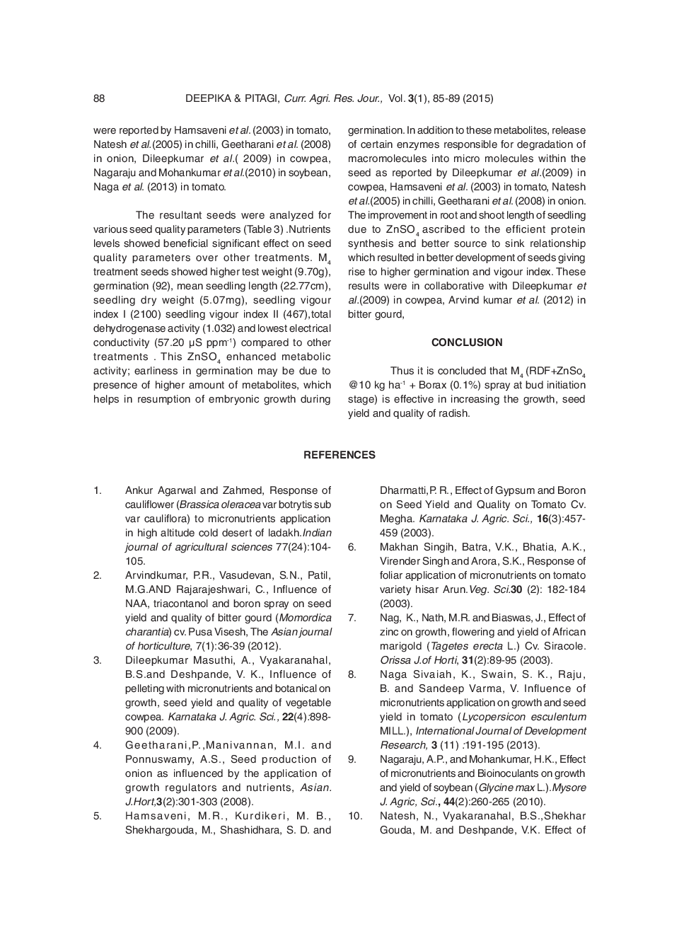 Effect Of Zinc And Boron On Growth, Seed Yield And Quality Of Radish (Raphanus Sativus L.) CV. Arka Nishanth - Page 5