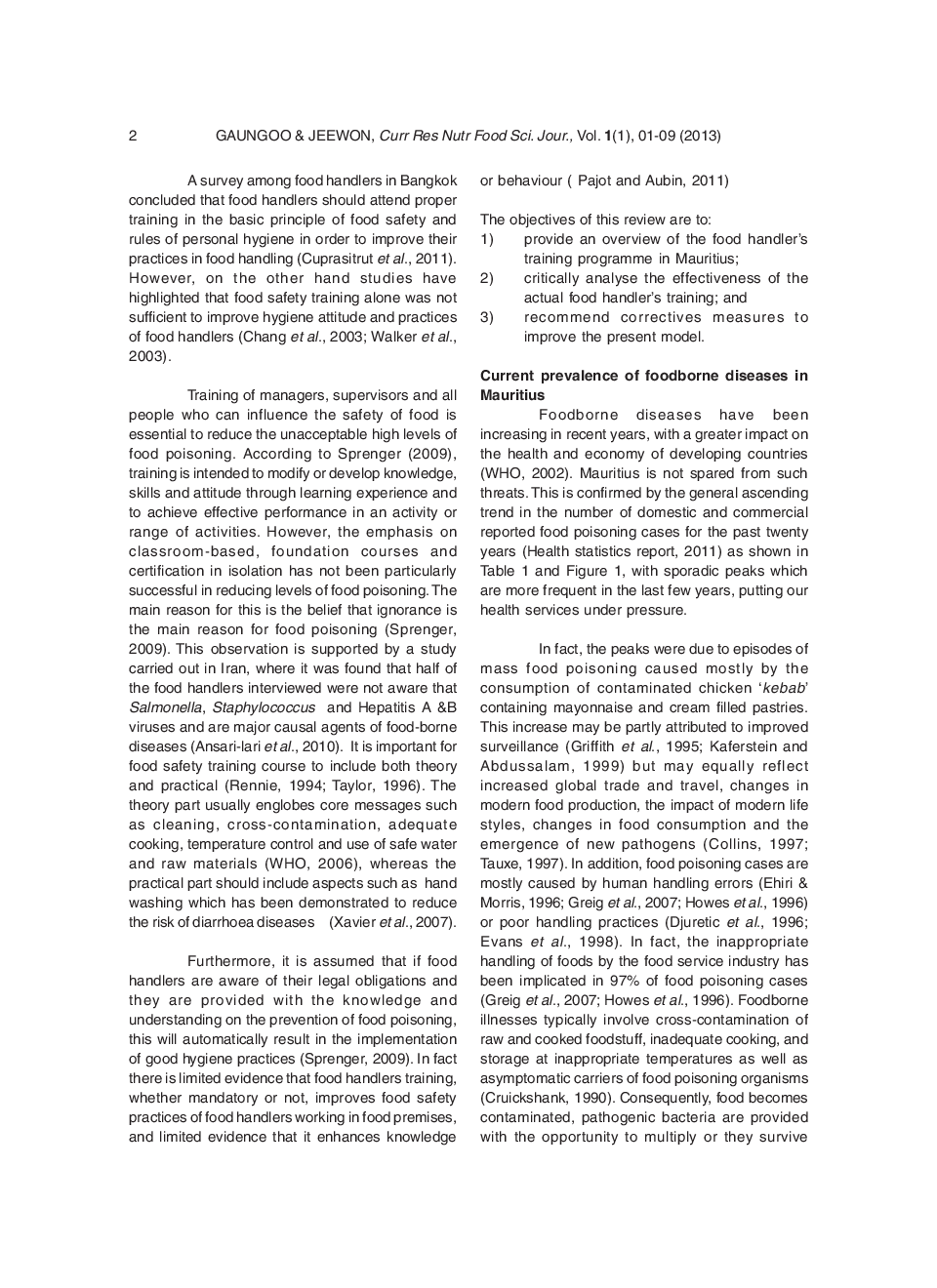 Effectiveness Of Training Among Food Handlers: A Review On The Mauritian Framework - Page 3