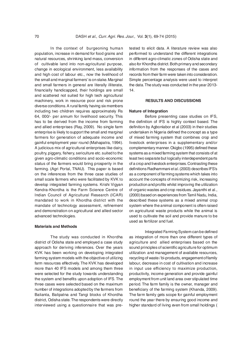 Empirical Proof On Benefits of Integrated Farming System In Smallholder Farms In Odisha - Page 3
