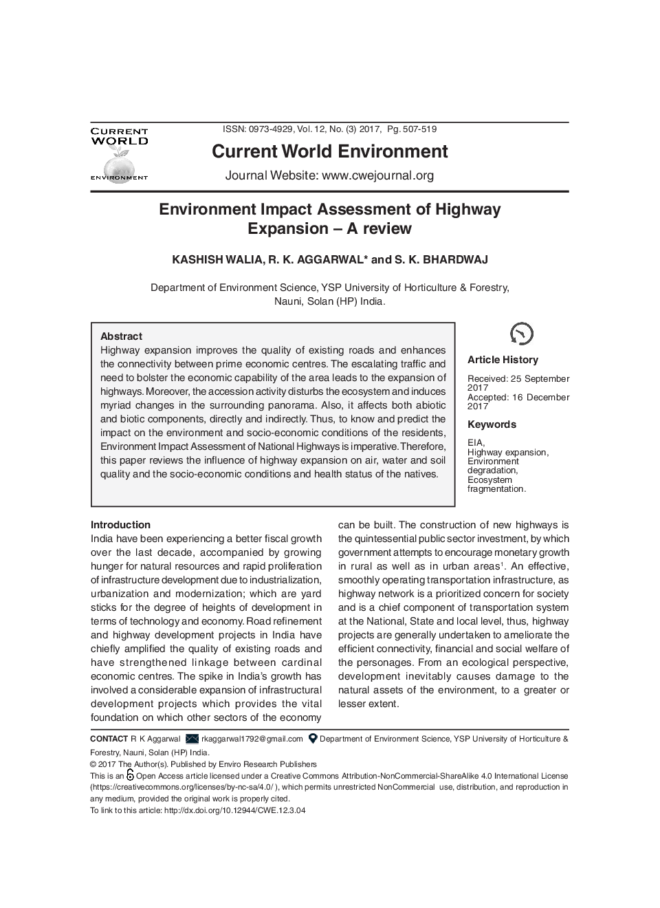 Environment Impact Assessment Of Highway Expansion – A Review - Page 2