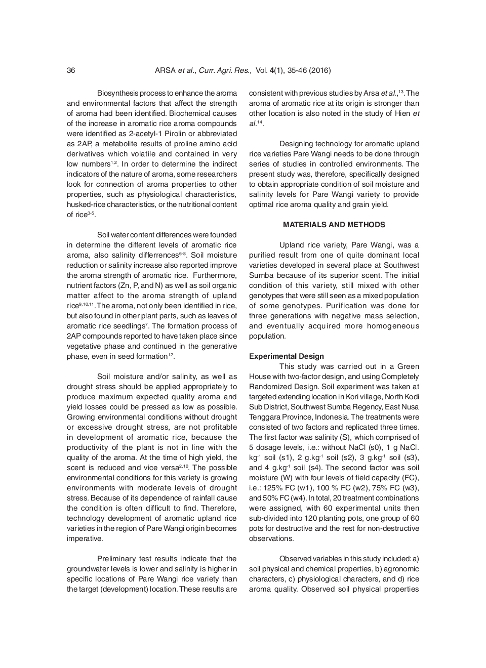 Evaluation Of Grain Yield And Aroma Of Upland Rice (Pare Wangi Var.) As Response To Soil Moisture And Salinity - Page 3
