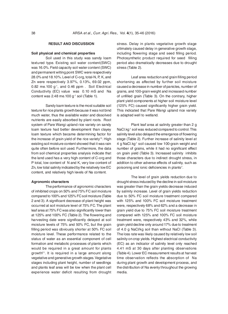 Evaluation Of Grain Yield And Aroma Of Upland Rice (Pare Wangi Var.) As Response To Soil Moisture And Salinity - Page 5