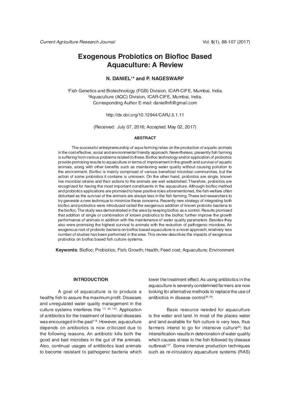Exogenous Probiotics On Biofloc Based Aquaculture: A Review - Page 2