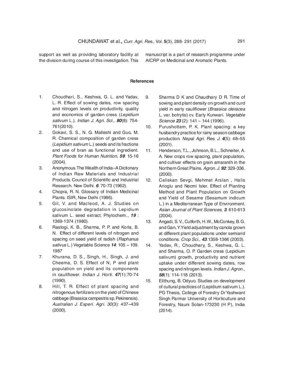 Growth And Seed Yield Of Asalio (Lepidium Sativum L.) As Influenced By Seed Rates And Sowing Methods - Page 5