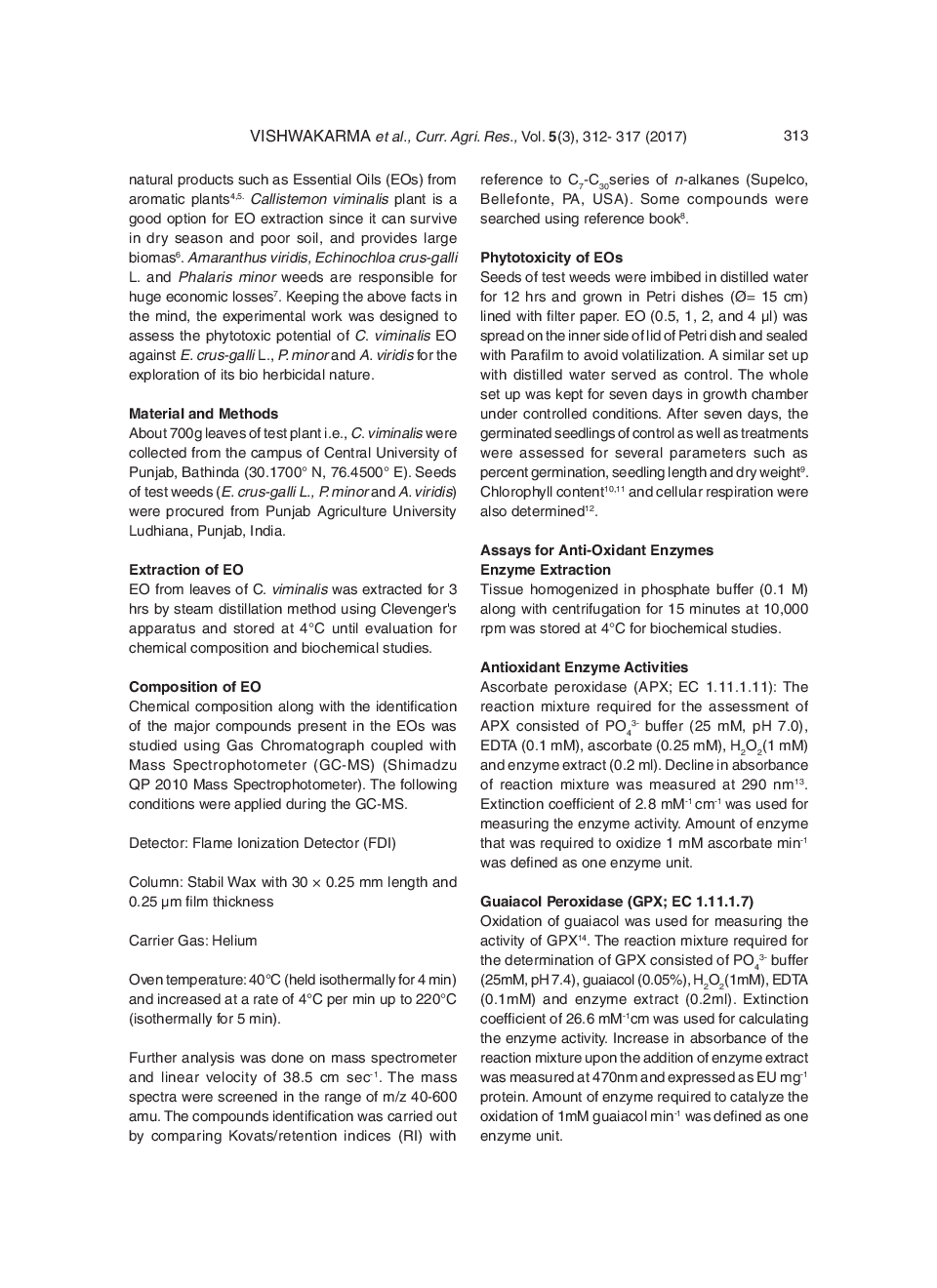 Herbicidal Potential Of Callistemon Viminalis Essential Oil Against Echinochloa Crus-Galli L., Amaranthus Viridis And Phalaris Minor - Page 3