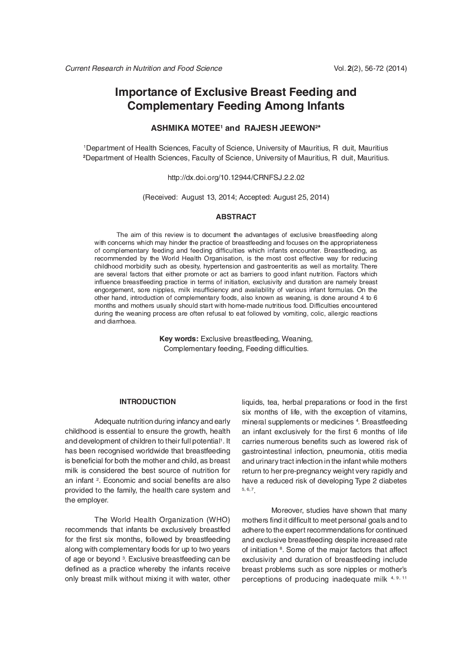 Importance Of Exclusive Breast Feeding And Complementary Feeding Among Infants - Page 2