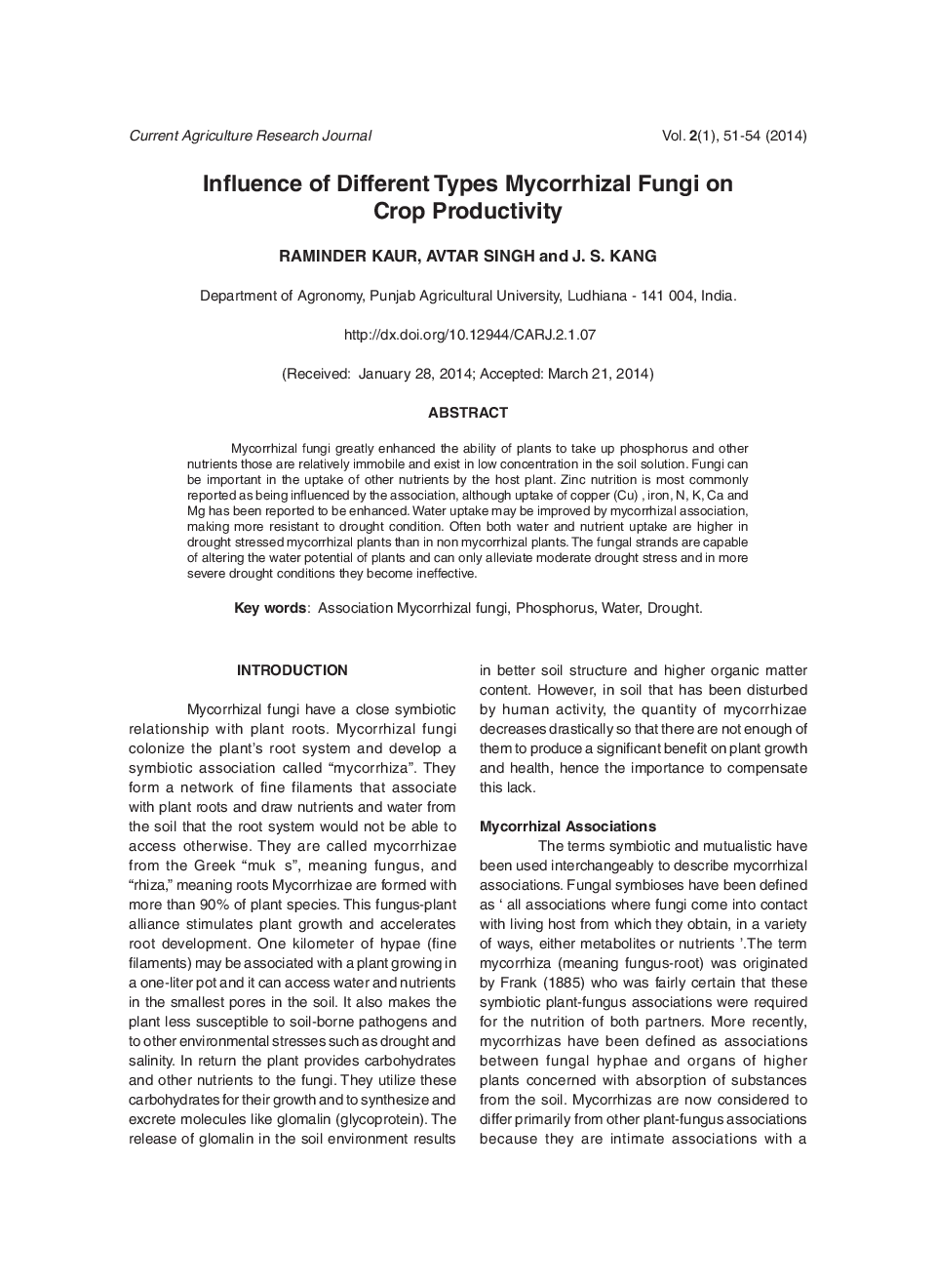 Influence Of Different Types Mycorrhizal Fungi On Crop Productivity - Page 2